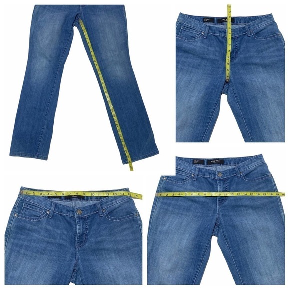 ANN Taylor Faded Medium Wash Blue Denim Straight Leg Jeans - Picture 11 of 12